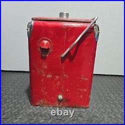 Vintage Drink Coca Cola Metal Cooler Icebox Action Mfg 1950's Large 16x17x12