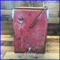 Vintage Drink Coca Cola Metal Cooler Icebox Action Mfg 1950's Large 16x17x12