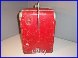 Vintage Drink Coca Cola Metal Cooler Icebox Action Mfg 1950's Large 16x17x12