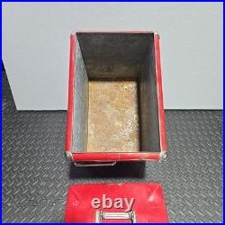 Vintage Drink Coca Cola Metal Cooler Icebox Action Mfg 1950's Large 16x17x12