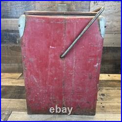 Vintage Drink Coca Cola Metal Cooler Icebox Action Mfg 1950's Large 16x17x12
