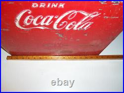 Vintage Drink Coca Cola Metal Cooler Icebox Action Mfg 1950's Large 16x17x12