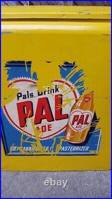 Vintage Drink PAL ADE Soda Metal Cooler w. Tray Good Condition Rare Find