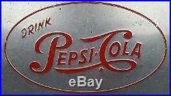 Vintage Drink Pepsi Cola Large Alcoa Aluminum Metal Ice Cooler Advertisement