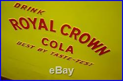 Vintage Drink ROYAL CROWN COLA Yellow Metal Carry Cooler Progress Tall with BOX