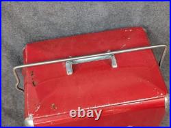 Vintage Drink Red Coca Cola Cooler Icebox Metal Action Mfg 1950's, With Video