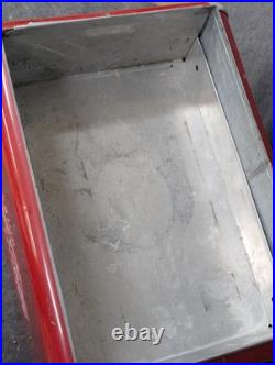 Vintage Drink Red Coca Cola Cooler Icebox Metal Action Mfg 1950's, With Video