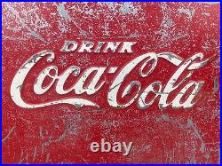 Vintage Embossed Coca-Cola Coke Metal Cooler Progress Refrigerator Co