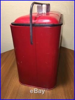 Vintage Embossed Coca Cola Metal Cooler Chest w Bottle Opener 1960's