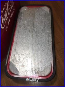 Vintage Embossed Coca Cola Metal Cooler Chest w Bottle Opener 1960's