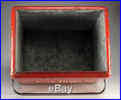 Vintage Embossed Coca Cola Metal Cooler Chest w Tray & Bottle Opener 1950's