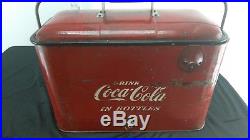 Vintage Embossed Coca Cola Metal Ice Chest