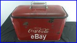 Vintage Embossed Coca Cola Metal Ice Chest