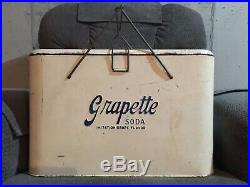 Vintage Embossed Grapette Metal Chest Cooler Progress Refrigerator Co. Original