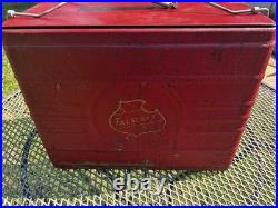 Vintage Falstaff Beer Embossed Metal Portable Cooler Ice Box Vintage Falstaff Beer Embossed Metal Portable Cooler Ice Box