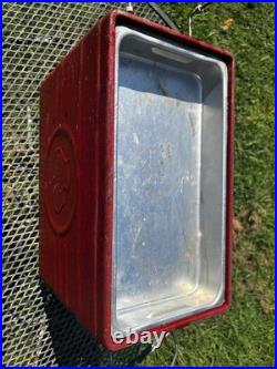 Vintage Falstaff Beer Embossed Metal Portable Cooler Ice Box Vintage Falstaff Beer Embossed Metal Portable Cooler Ice Box