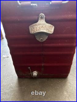 Vintage Falstaff Beer Embossed Metal Portable Cooler Ice Box Vintage Falstaff Beer Embossed Metal Portable Cooler Ice Box