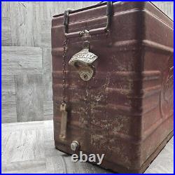 Vintage Falstaff Embossed Metal PicNic Portable Cooler Ice Box