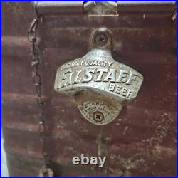 Vintage Falstaff Embossed Metal PicNic Portable Cooler Ice Box