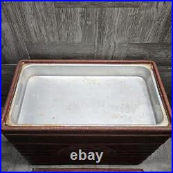 Vintage Falstaff Embossed Metal PicNic Portable Cooler Ice Box