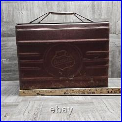 Vintage Falstaff Embossed Metal PicNic Portable Cooler Ice Box