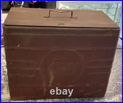 Vintage Falstaff Embossed Metal PicNic Portable Cooler Ice Box with Bottle Opener