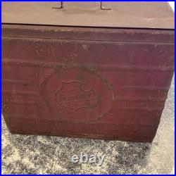 Vintage Falstaff Embossed Metal PicNic Portable Cooler Ice Box with Bottle Opener