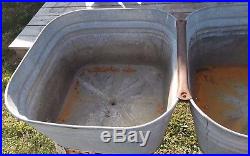 Vintage Farmhouse Galvanized Double Basin withStand Double Wash Tub Cooler Planter