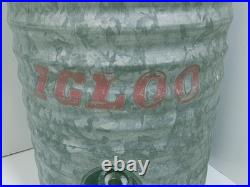 Vintage Galvanized Igloo 3 Gallon Water Cooler Metal