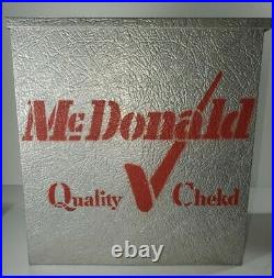 Vintage Galvanized Metal Milk Porch Cooler Box Crate Sign Antique McDonald RED