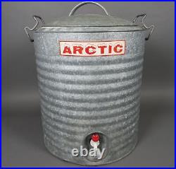 Vintage Galvanized Steel Metal Arctic 10-Gallon Water Beverage Cooler Dispenser