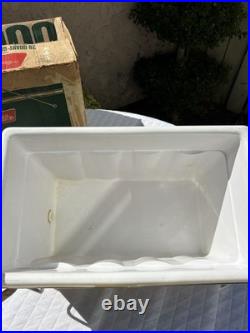 Vintage Green 28 Quart Insulated Coleman 5253-700 Snow-Lite Metal Cooler Withbox