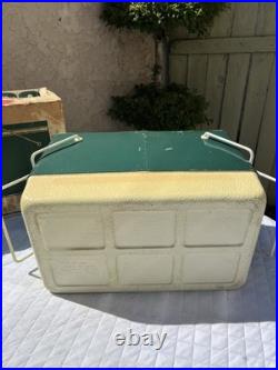 Vintage Green 28 Quart Insulated Coleman 5253-700 Snow-Lite Metal Cooler Withbox