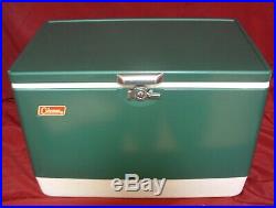 Vintage Green Coleman 56 Quart Snow-Lite Metal Cooler #5255-700 in Original Box