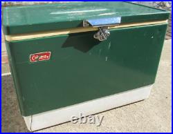 Vintage Green Coleman Cooler Dimensions 22 x 16 x 13 1970's Metal Handles USA