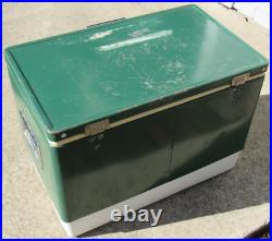 Vintage Green Coleman Cooler Dimensions 22 x 16 x 13 1970's Metal Handles USA