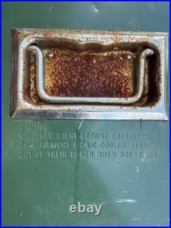 Vintage Green Coleman Metal Ice Cooler Camping Hunting 22 x 13.5 x 16