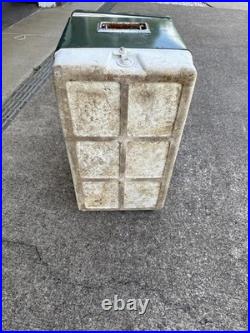 Vintage Green Coleman Metal Ice Cooler Camping Hunting 22 x 13.5 x 16