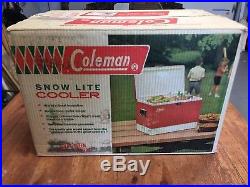 Vintage Green Metal Coleman Cooler Sno-Lite with Trays in Original Box & Papers