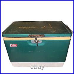 Vintage Green Metal Coleman Cooler Supernatural 1978 Distressed Scratched