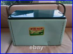 Vintage Green Metal PIK-NIK Cooler Cronstroms Mfg. Minneapolis, Minnesota