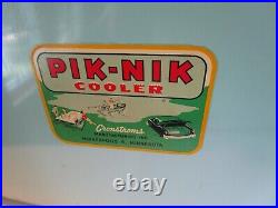 Vintage Green Metal PIK-NIK Cooler Cronstroms Mfg. Minneapolis, Minnesota