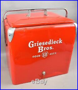 Vintage Griesedieck Bros. Embossed Good Beer Metal Cooler