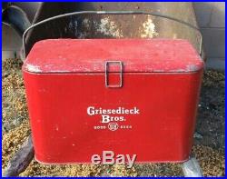 Vintage Griesedieck Bros. Embossed Good Beer Metal Cooler Ice Chest