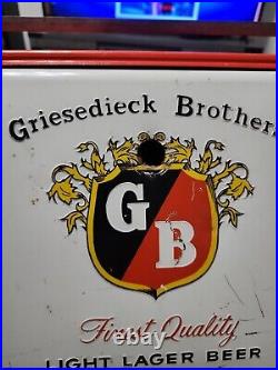 Vintage Griesedieck Brothers Metal Cooler, GB, Finest Quality Light Lager Beer