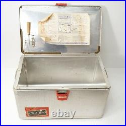 Vintage Hamilton Skotch Aluminum Metal Cooler 22 x 13 with Pick, Opener, Paper