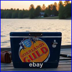 Vintage Heavy Duty Metal Ice Chest 54Qt Portable Insulated Cooler Box -(Rare)