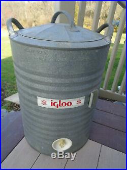 Vintage IGLOO Galvanized Metal 10 Gallon Water Cooler Super Nice Condition