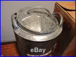 Vintage IGLOO Galvanized Metal 5 Gallon Water Cooler In Original Box