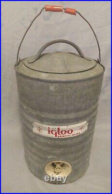 Vintage Igloo Galvanized 3 Gallon Drinking Water Perm-A-Lined Cooler Dispenser